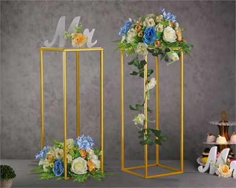 2-Pack YALLOVE Gold Flower Stand 23.75in