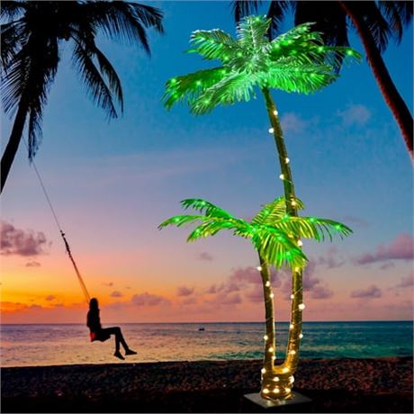 6.9 Ft LED Palm Tree, Outdoor/Indoor Decor