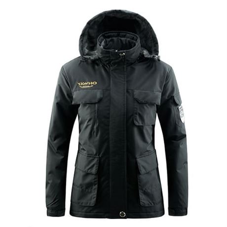 Large Winter Ski Jacket for Women, Rainproof, Fleece