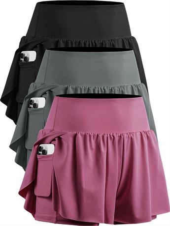 Medium CADMUS 2in1 Shorts 3Pk: Gray, Pink, Black