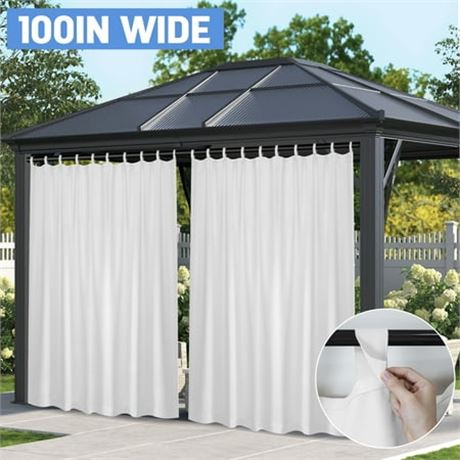 Lapalife Outdoor Curtain, 100''x 96'', White