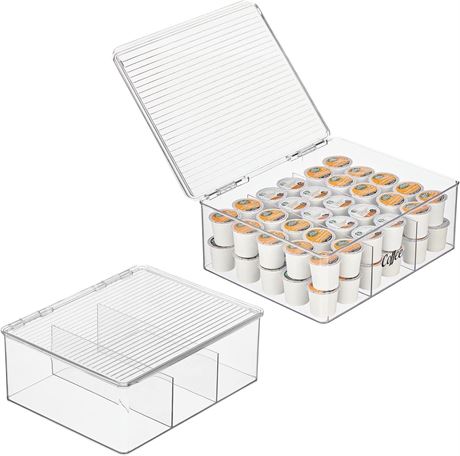 mDesign Pantry Box with Lid - Pod Organizer