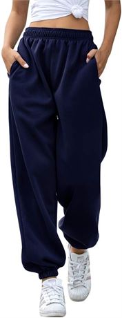 HeSaYep Fleece Lined Sweatpants Women Wide Leg Baggy Sweat Pants Straight Leg Drawstring Waisted Sherpa Sweatpants With Pockets White S - View #5