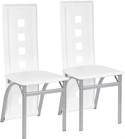 2 Pcs Dining Room Chairs, PVC Leather, Type F