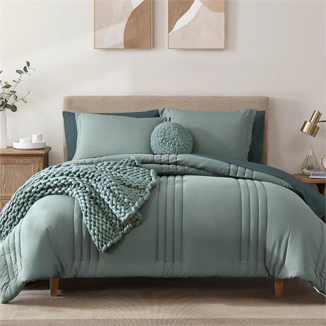 Monbix Queen Comforter, 7 Pieces, 90''x90''