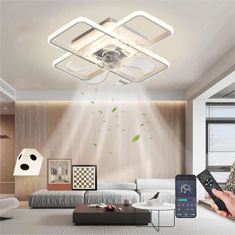19.6in LED Ceiling Fan, 70W, Remote -black