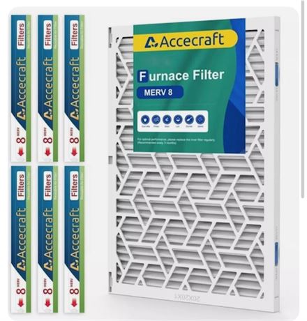Accecraft 14x20x1 Reusable Air Filter Frame w/ 6 pack of air filters MERV 8