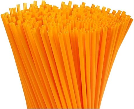 Juvale 300 Pack Orange Plastic Straws, 10 In