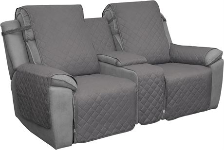 Easy-Going Loveseat Recliner Cover with Console, Reversible Couch Cover for Livi