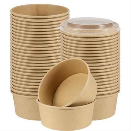 KOHAND 25 oz Kraft Paper Bowls, 60 Pack, 750ml