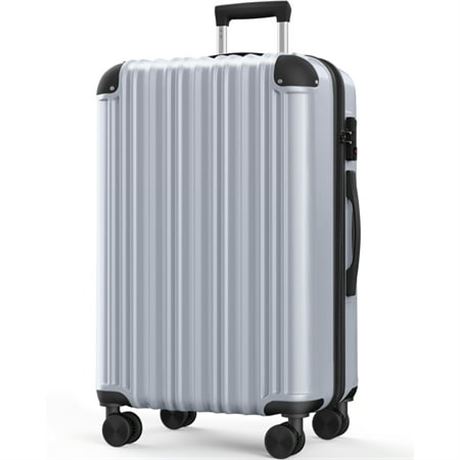 Spinner Luggage, 28 Checked Suitcase, Purple