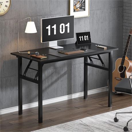 Office Desk 47*15inch Folding, Black / wood  AC5CB