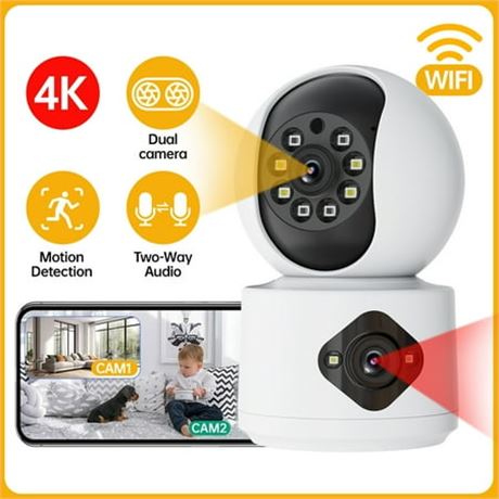 2K 2-Cam Baby Monitor, Dual-Display, Motion