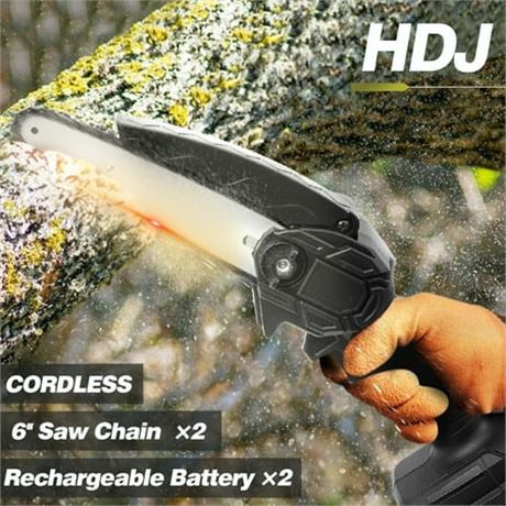 HDJ 6 Cordless Mini Chainsaw, 2 Batteries