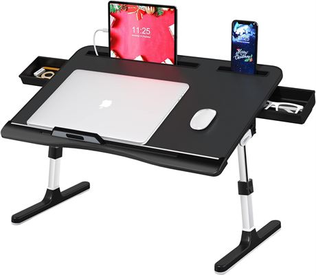 Laptop Bed Tray Table 23.6*15.7 inch, Black