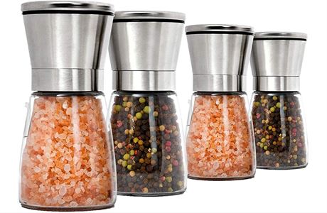 Stainless Steel Salt & Pepper Grinder Set, 4pk