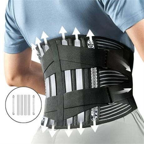 Back Brace with 3D Lumbar Pad, Pain Relief (M)
