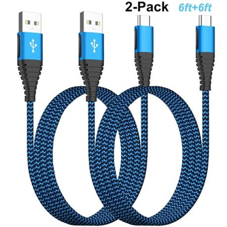 XUDUO 2Pack 6FT USB-C Cable for Samsung, LG