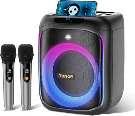 TONOR Karaoke Machine, Bluetooth, 2 Mics
