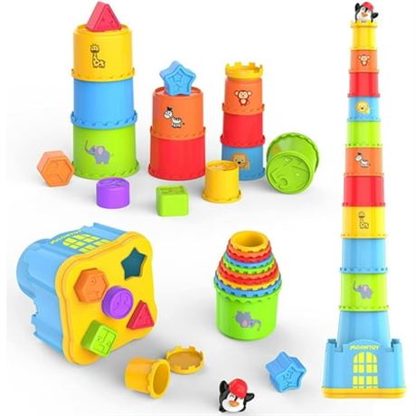 MOONTOY Baby Stacking Toys, Nesting Cups