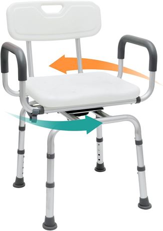 360-Degree Swivel Shower Chair, White1