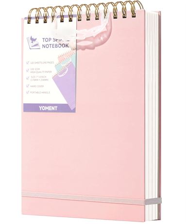 Yoment Spiral Notebook 7"x10", 240 Pages, Pink