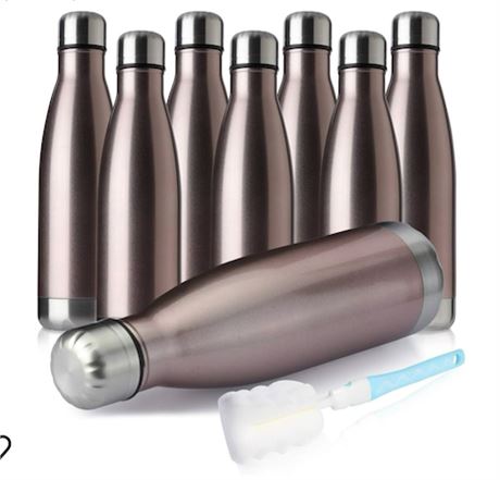 MEWAY 17oz Sport Water Bottle 8 Pack Vacuum Insulated Stainless Steel Sport Wate