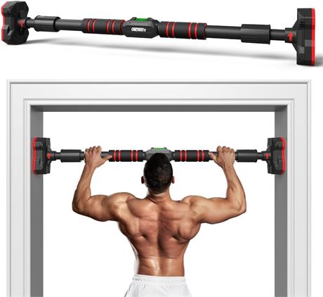 ONETWOFIT Pull Up Bar, No Screw, Level Meter