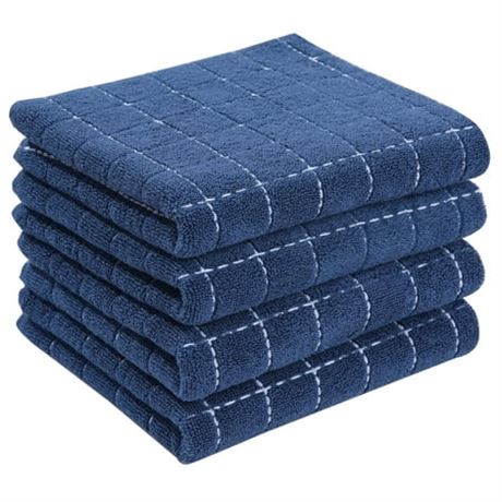 Cotton Kitchen Towels, 4pk, 13x28 inches, Navy