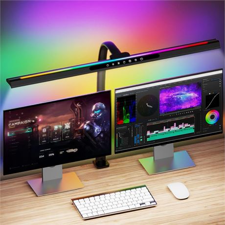 24W LED Desk Lamp with RGB Backlight