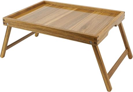 VaeFae Acacia Bed Table Tray, Wooden Breakfast