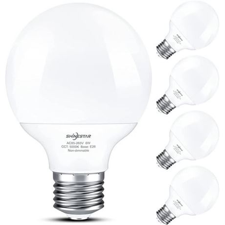 4-Pack LED Globe Bulbs, Daylight 5000K, 60W