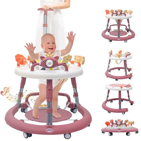 Baby Walker with Wheels, 4 Heights Adjustable