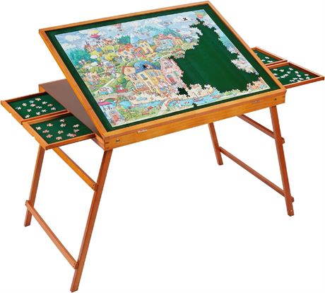 YISHAN Wooden Puzzle Table, 1500pc, Adjust