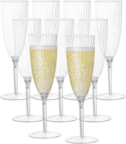 Plastic Champagne Flutes 6 Oz, Set of 16