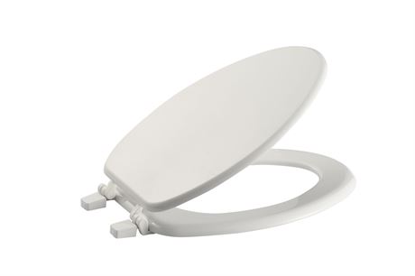 Project Source Wood White Elongated Toilet Seat