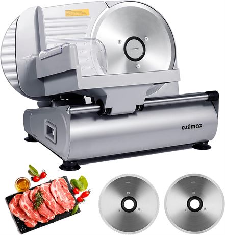 CUSIMAX Electric Meat Slicer, 2 Blades, 7.5'
