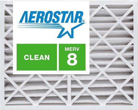 Aerostar 20x25x4 MERV 8 Air Filter, 12 Pack