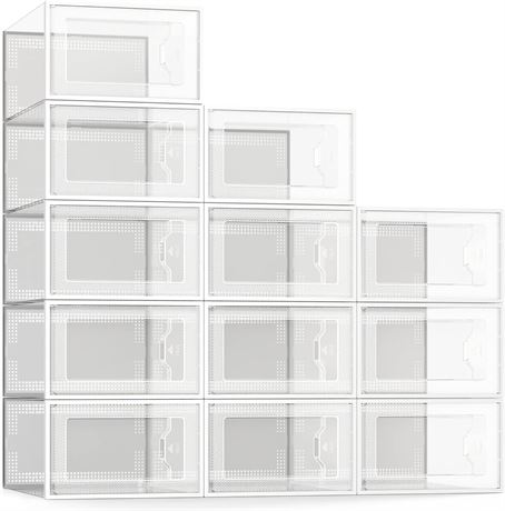 SEE SPRING 12 Pack Clear Shoe Storage Box