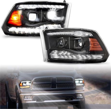 POKIAUTO LED Headlights for Dodge Ram '09-'18