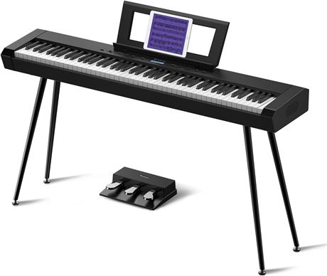 88 Key Full-Weighted Digital Piano, Black