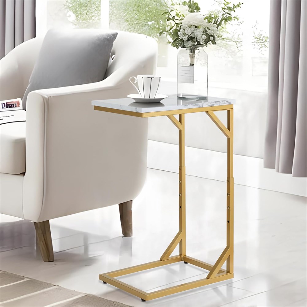 Dollar.Bid - Serteaw C-Shaped End Table, Sturdy Side Table for Couch ...