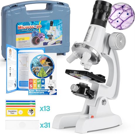 Microscope Science Kit 100X-1200X, 13 Slides