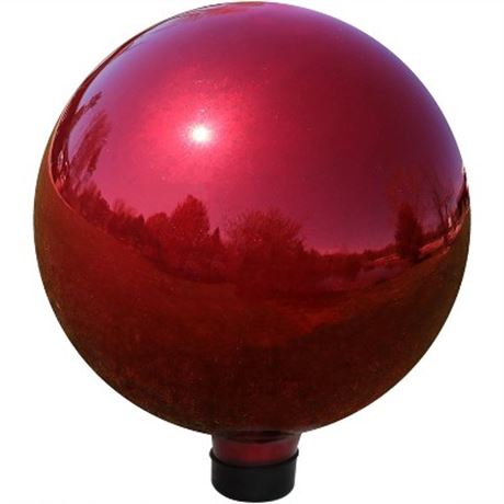 Sunnydaze 10" Red Gazing Globe Stainless Steel
