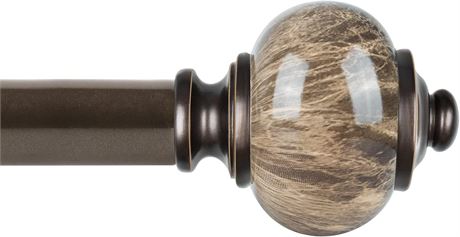 Curtain Rod 72-144" Bronze with Marble Finial