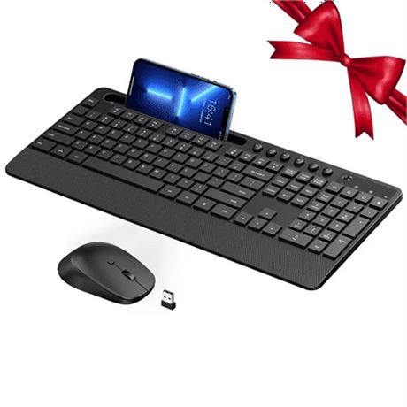 Wireless Keyboard & Mouse, 2.4GHz - Black