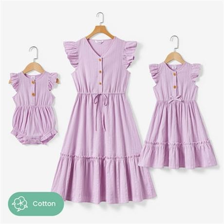 PatPat Purple Matching Dresses, Women XL