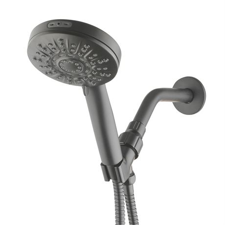 Nevis Matte Black Round Handheld Shower 1.8-GPM