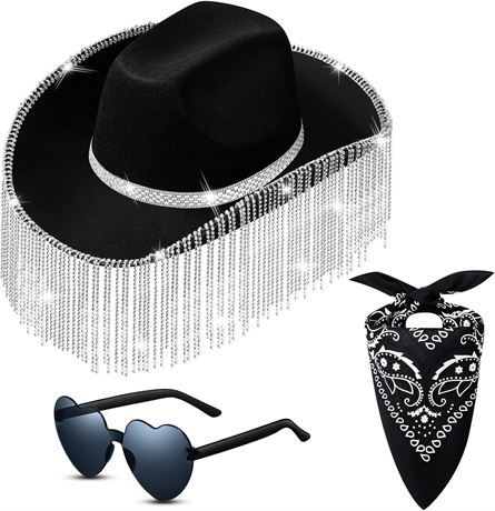 Rhinestone Cowboy Hat with Glasses