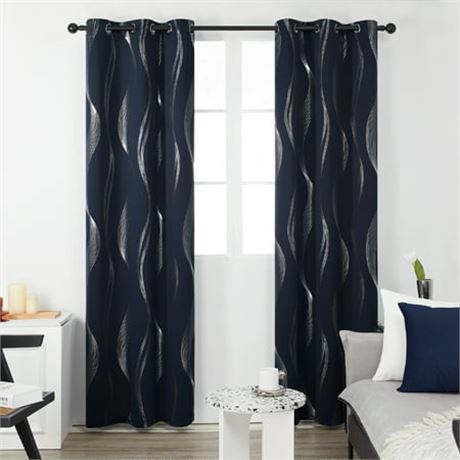 Silver Wave Blackout Curtains, 42x72 inch